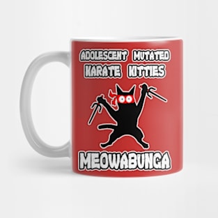 Adolescent Mutated Karate Kitties Red Mug